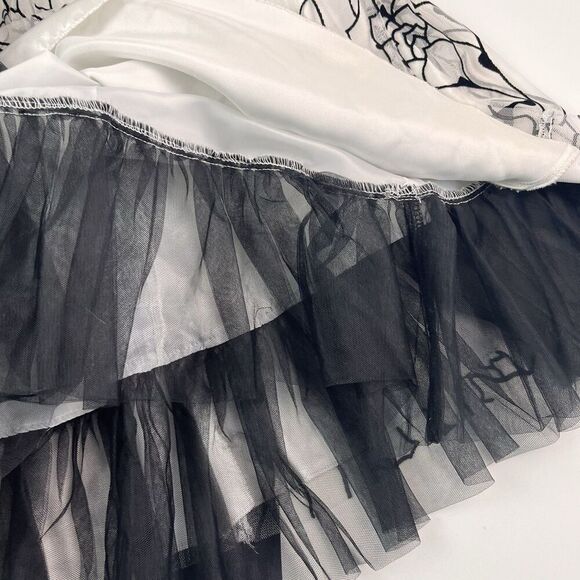 XOXO Babydoll Y2K Floral Tulle Mini Dress Sz 5 S Bow Milkmaid Pin up Whimsy - Picture 12 of 14